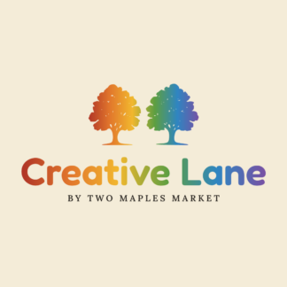 Creative Lane by Two Maples Market logo: rainbow maple trees